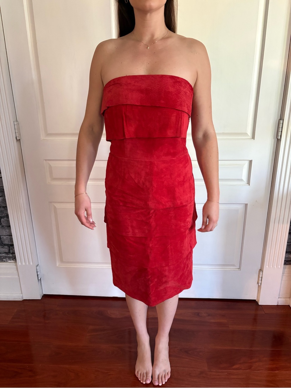 Vintage Red Suede Dress